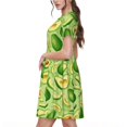 thumbnail image 2 of Balery Green Avocado Vestidos sueltos de manga corta para mujer, vestidos de verano 2025, vestidos casuales de corte A con vuelo., 2 of 6