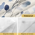 thumbnail image 4 of Blue Leaves No Hooks Shower Curtain with Snap-in Liner Watercolor Leaf Farmhouse Country Style Shower Curtains for Bathroom, Waterproof, Easy Install, Washable 72"x96", 4 of 9