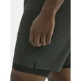 thumbnail image 4 of Athletic Works Men's and Big Men's 2 in 1 Gym Shorts with Liner, 6" & 8" Inseams, Sizes S-3XL, 4 of 5
