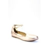 Pre-owned|Kurt Geiger London Womens Leather Lamé Ankle Strap Ballet Flats Pink Size 11