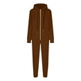 thumbnail image 5 of Brondbend Sweatsuits Women 2 Piece Outfit Track Suits for Women Set Long Sleeve Hoodies Solid Color Zipper Pocket Pullover and Sweatpant Outfits Loose Fit Winter Outdoor Athletic Set,Brown, 5 of 6