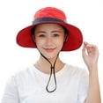 thumbnail image 5 of Women Sun Protection Hat, Quick Dry Adjustable Wide Brim Mesh Bucket Hat UPF 50+ Red, 5 of 6