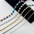 thumbnail image 4 of 16-36" Stainless Steel Bead Ball Necklace Silver Gold Multicolor 2/4/6/8/10Mm, 4 of 6