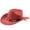 Z25-Brick Red, variant on Men and Women's Classic Western Rolled-up Vegan Suede Decent Adjustable Drawstring Cowboy Cowgirl Hat Halloween Accessory