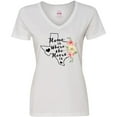 thumbnail image 3 of Inktastic Texas Home is Where the Heart is with Watercolor Floral Women's V-Neck T-Shirt, 3 of 5