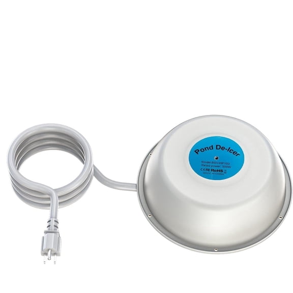 NABKA 1000W Thermostatically Controlled Floating Pond De-icer, White, Automatic Shut-Off, Winter Ice Prevention for Outdoor Ponds