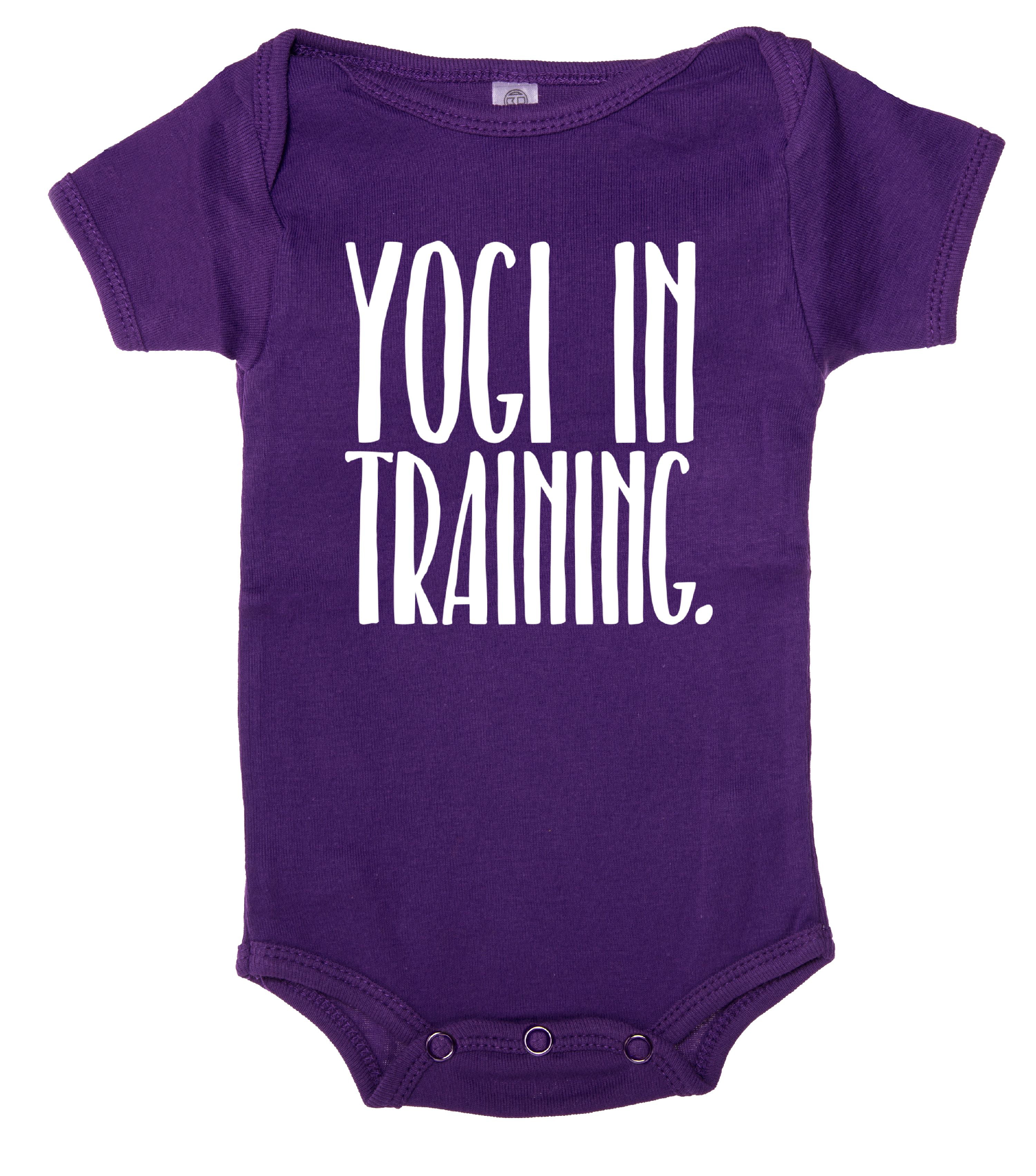 Yogi In Training Cute Yoga Themed Custom Printed Baby bodysuit & Matching Bib 