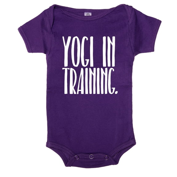 Yogi in Training baby one-piece bodysuit, Newborn jumper, Baby Yoga Romper - Purple Mountain CA165Yoga S9 3-6