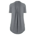 thumbnail image 2 of ICQOVD Womens Plus Size Lace Solid Short Sleeves V-Neck Shirts Blouses Tops, 2 of 3
