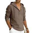 thumbnail image 3 of fatyb Mens Hooded Shirts Button up Long Sleeve Casual Pullover Lightweight Loose Beach Vacation Hoodies, 3 of 7