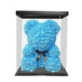 thumbnail image 3 of Oso de rosas con caja, adorable oso de flores preservadas, regalo artificial para bodas y fiestas. Azul, 3 of 9