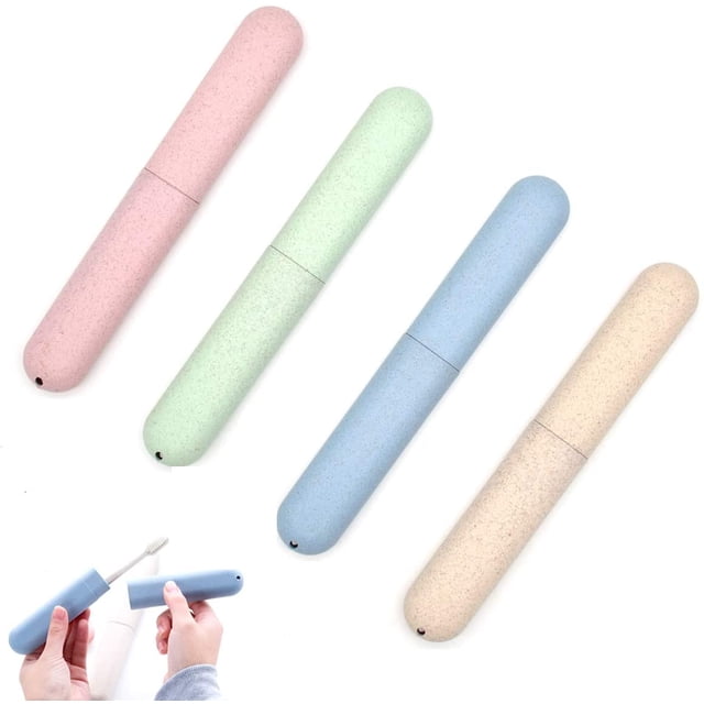 Soporte para cepillo de dientes de viaje, 4 Uds., almacenamiento antibacteriano a prueba de polvo, estuche portátil para cepillo de dientes, caja de almacenamiento para viaje, Camping, escuela