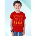 thumbnail image 3 of Witches Gotta Have Options Halloween Broom Youth T-shirt, L, Red, 3 of 6