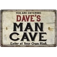 thumbnail image 1 of DAVE'S Man Cave Sign Rustic 12 x 18 Matte Finish Metal 112180035274, 1 of 1