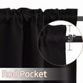 thumbnail image 2 of NICETOWN Kitchen Curtains for Small Windows, Double Rod Pocket Adjustable Blackout Tiers for Basement, Thermal Insulated Energy Efficient Blackout Valance Curtains, Black, 29"x36", 2 Panels, 2 of 7