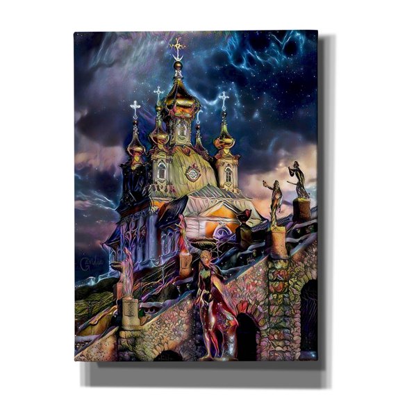 Epic Graffiti 'Saint Petersburg Russia Peterhof Palace' by Pedro Gavidia, Canvas Wall Art, 40"x54"