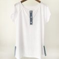 thumbnail image 1 of Women's Slit Hemline Hem T-shirt Contrast Color Loose Top, 1 of 2