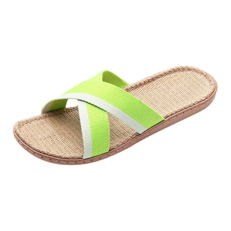 

Qufokar Rubber Flip Flops for Women Oh Yeah Slippers Women Slippers for Womens Men Linen Shoes Women Summer Household Beach Slippers Sandals Floor Shoes Slides