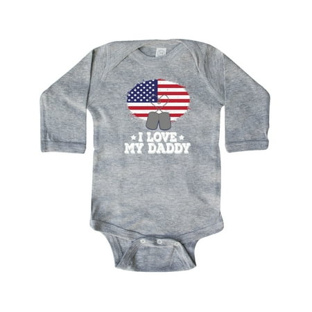 

Inktastic I Love My Daddy Military Son Daughter Gift Baby Boy or Baby Girl Long Sleeve Bodysuit