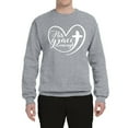 thumbnail image 2 of Wild Bobby His Grace Is Enough Heart Inspirational/Christian Unisex Crewneck Graphic Sweatshirt, Heather Grey, Medium, 2 of 5