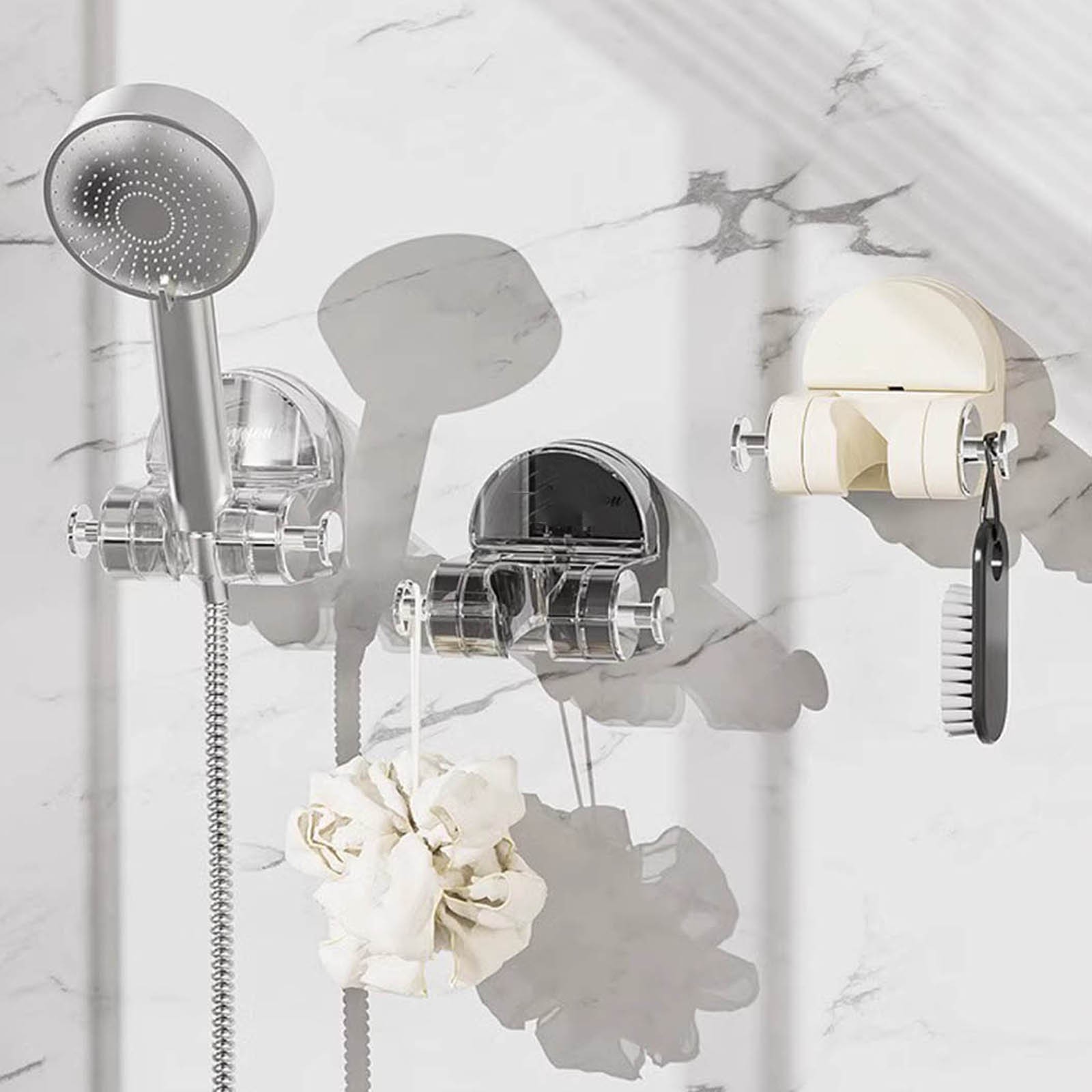 Mengzhiii Shower Holder Integrated Suction Cup Shower Rack Wall Mount ...