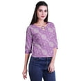 thumbnail image 2 of Moomaya Printed Keyhole Neck Ring Top Casual 3/4th Sleeve Tees Tank Tunic Top, 2 of 5