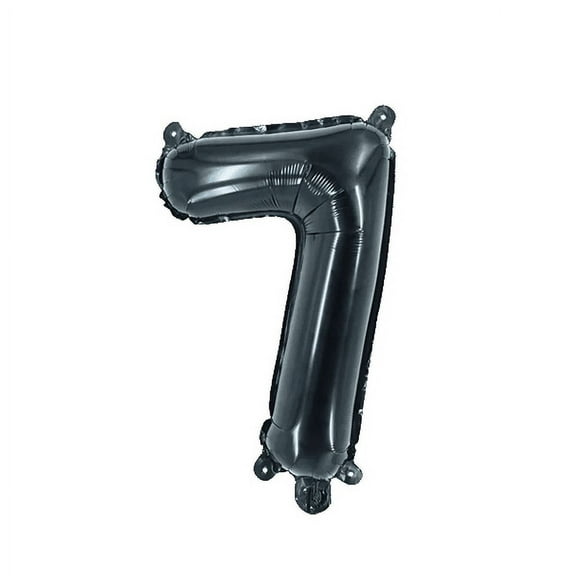 Number Seven Balloon Black Number 7 Balloon 32" Foil Mylar Black Number Balloon