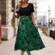 thumbnail image 3 of Vestido ajustado con estampado floral Vestido casual de algodón para damas Traje diario de estilo elegante FLhrweasw Nuevo, 3 of 6