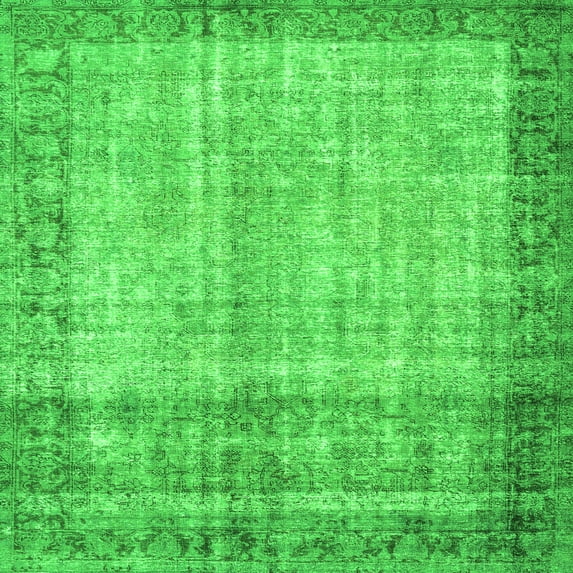 Ahgly Company Indoor Square Persian Green Traditional Area Rugs, 3' Square