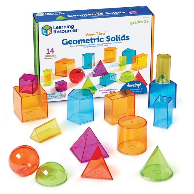 Recursos de aprendizaje de sólidos geométricos Vista completa con formas geométricas