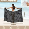 thumbnail image 6 of FKELYI Bohemian Flower Black Print Women's Sarong Beach Cover Up for Summer Swimwear Pareo Breathable Soft Swimsuit Bikini Cover-Up Sheer Fabric Long Beach Wrap for Bathing Suit, 6 of 6