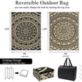 thumbnail image 2 of Outdoor Rug ;x; Reversible Boho Plastic Straw Patio Deck Camping Rugs Indoor Outdoor Portable RV Mat Carpet for Outside Porch Balcony Backyard Beach Pool, 2 of 9