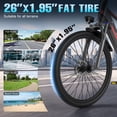thumbnail image 5 of LoonFat 26" Electric Bike for Adult, Peak 750W Electric Mountain Bike with Removable Battery 36V 10.4Ah, 40 Miles Range(PAS), 20MPH, 7-Speed, Full Suspension, UL2849, 5 of 7