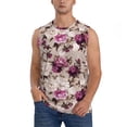 thumbnail image 2 of Lsque Rose Flowers Print Men's Cotton Blend Sleeveless Muscle Shirts (S-3XL)- Moisture Wicking, Odor Protection, UPF 30+,Large, 2 of 8