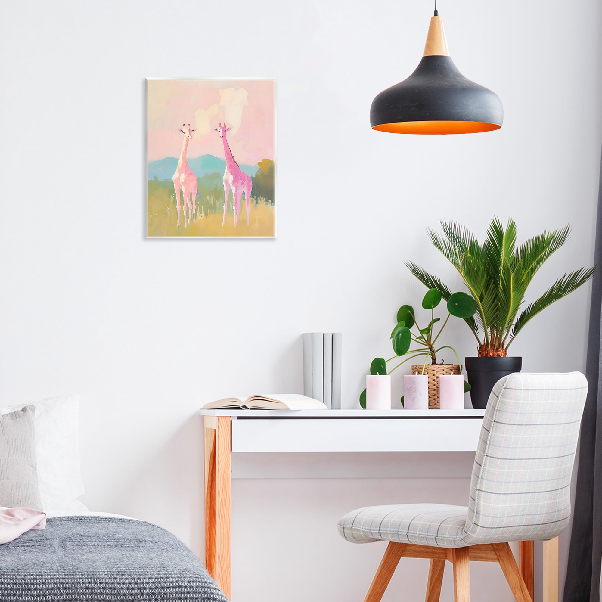 Stupell Industries Pink Giraffes on Savanna Wall Plaque Art, design by The Prints Vibe