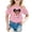 Pink, variant on YAYUBA Girls Shirts Size 6 Cartoon Print Crew Neck Back To School Short Sleeve T-Shirt Soft Blouse Tops Preppy Little Girls Clothes, 7-8 Years, Blue