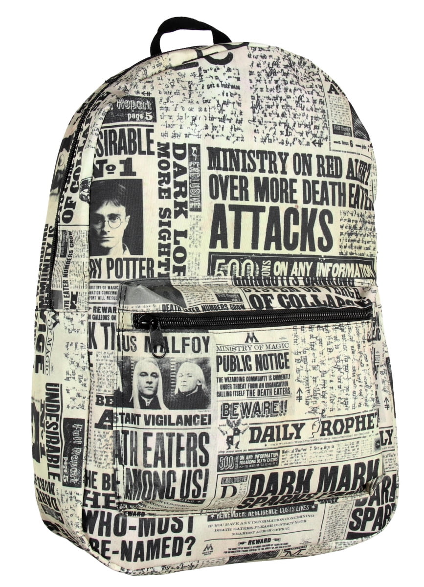 Real Deal Sales Harry Potter Backpack The Daily Prophet Newspaper Undesirable No 1 Full Size Bag Walmart Com Walmart Com