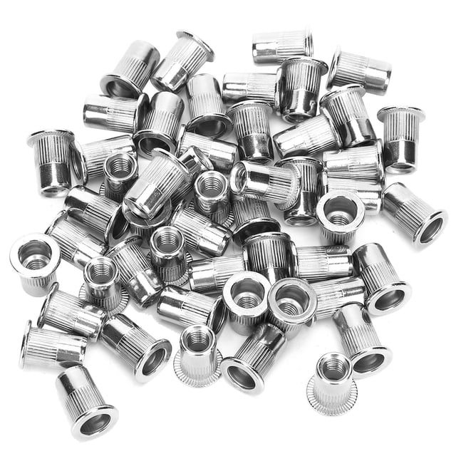 Blind Riveting Nuts Set Blind Riveting Nuts Riveting Nuts M6 Rivet Nuts Hardware Accessories 50Pcs Blind Riveting Nuts Set Stainless Steel Ribbed Nut M6 Hardware Accessories