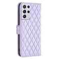 thumbnail image 3 of Elepower Wallet Case for Samsung Galaxy S21 Ultra 6.8", PU Leather Case Design Lines Diamond Pattern, Full Protection [Flip Cover & Magnetic Clasp & Kickstand] Fashion Case for Girls & Women, Purple, 3 of 9