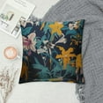 thumbnail image 2 of ARISTURING Throw Pillow Cover Retro Flowers Lily Silhouette Abstract Pattern Flowers Leaves Square Pillow Case Cushion Cover for Home Car Decorative, 2 of 5