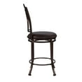 thumbnail image 3 of Bowery Hill 24" Metal & Faux Leather Counter Stool in Coffee Brown/Espresso, 3 of 6