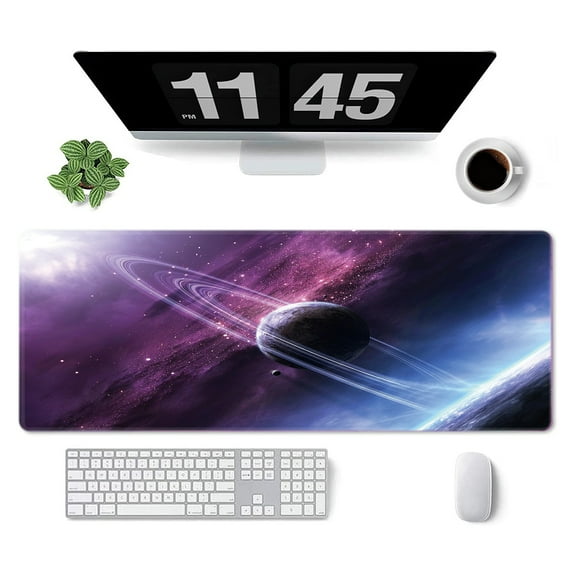 TheirNearr Large Mouse Pad, Full Desk XXL Extended Gaming Mouse Pad 31.5" X 11.8", Waterproof Desk Mat with Stitched Edge, Non-Slip Laptop Computer Keyboard Mousepad for Office & Home, Galaxy Design