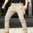 thumbnail image 4 of Qgtaibl Men's Tactical Pants Multi-Pockets Outdoor Running Workout Pant Lightweight Hiking Athletic Cargo Pants Khaki (Mens L), 4 of 4