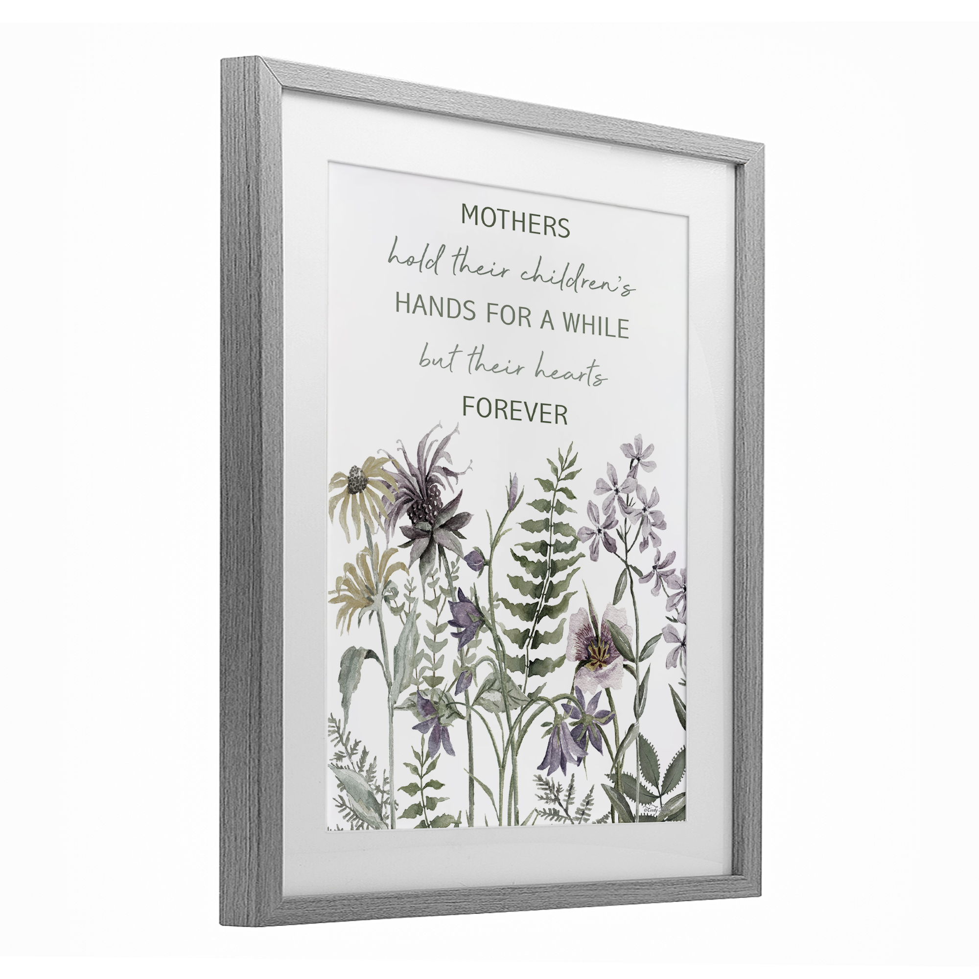Stupell Industries Mother's Hold Parenting Sentiment Gray Framed Print Under Glass, design by Cindy Jacobs