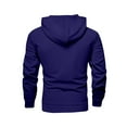 thumbnail image 4 of Zimjoy Fleece Hoodie for Men Solid Color Casual Loose Hooded Fleece Sweatshirt with Pocket Long Sleeve Baggy Pullover Hoodies, Navy 2XL, 4 of 4