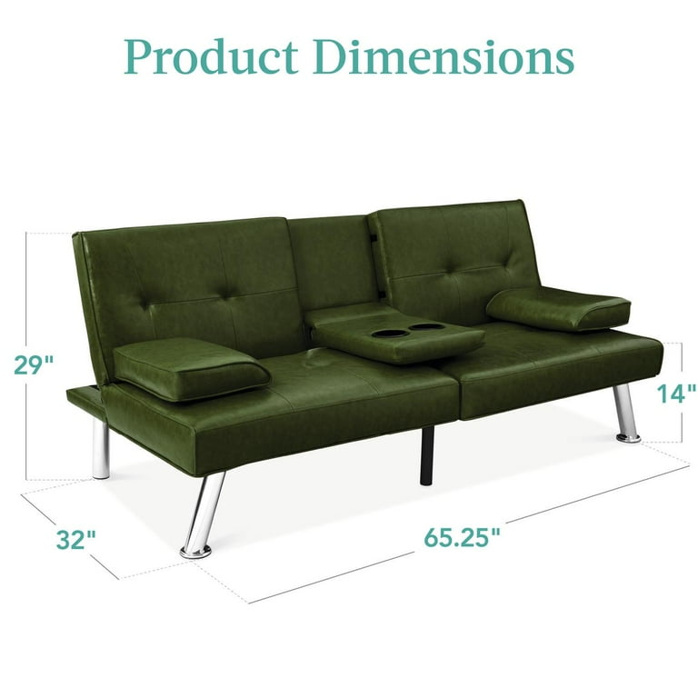 Best choice products modern faux leather futon sofa bed fold up & down recliner discount