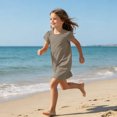 thumbnail image 6 of Grblisyd Girls Dresses Size 10-12 Solid Color Short Sleeve Casual Dresses Summer Kids Crew Neck Loose Midi Dress, 6 of 6