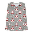 thumbnail image 4 of Holiday Gifts! Titcea Christmas Scrub Tops for Women Stretchy V Neck Short Sleeve Cute Santa Printed Nurse Holiday Working Uniforms, 4 of 4