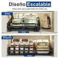 thumbnail image 2 of Organizador de Gabinete Extraíble, Cajones Deslizables para Cocina, sin Necesidad de Perforar, Ancho Ajustable(31 cm-51 cm), con Pegatinas Adhesivas Nano Fijas (Negro Grande y Pequeño), 2 of 7