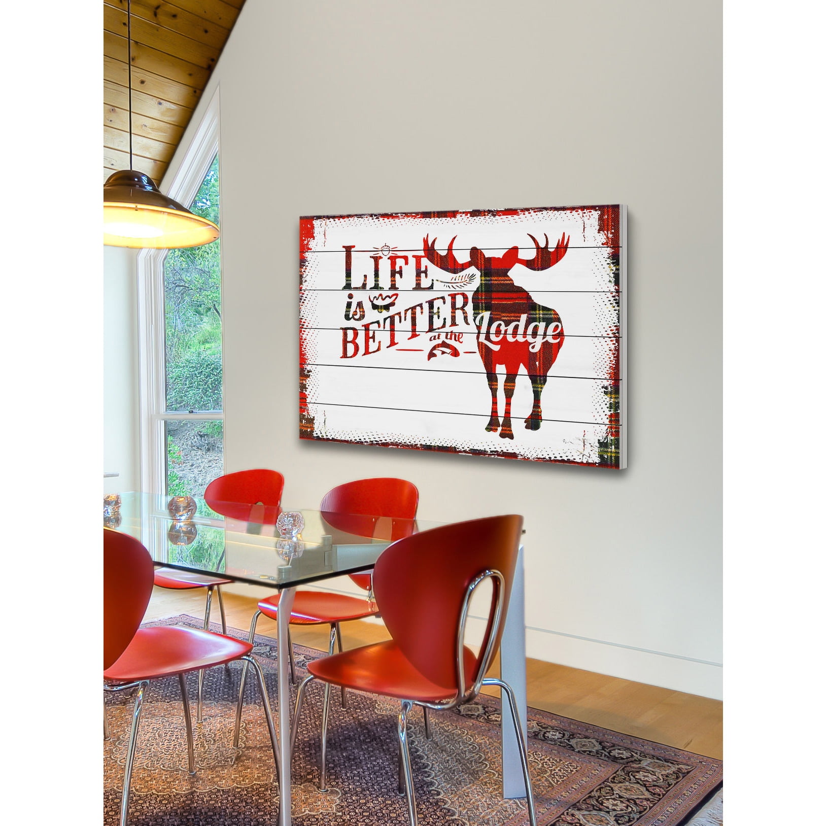 Marmont Hill "Lodge Life" Painting Print on White Wood